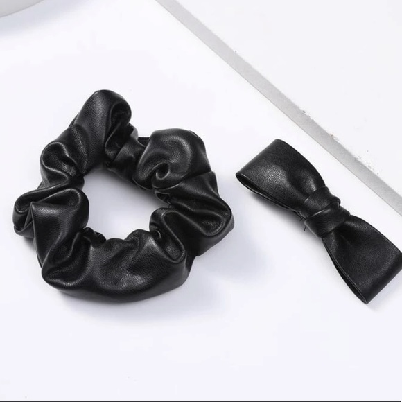 Accessories - NWT Vegan Black Leather Hair Accessories